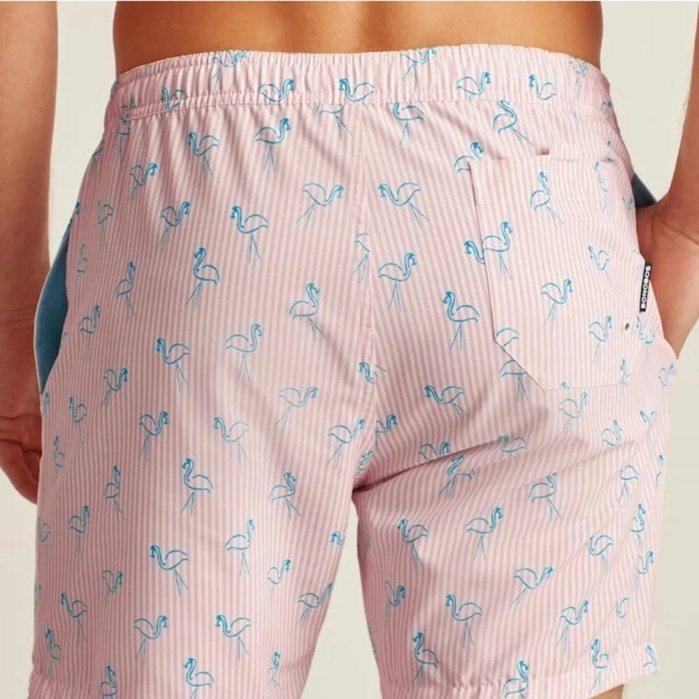 Bonobos Riviera Recycled Swim Trunks Shorts Flamingo Lawn Party Size XXL